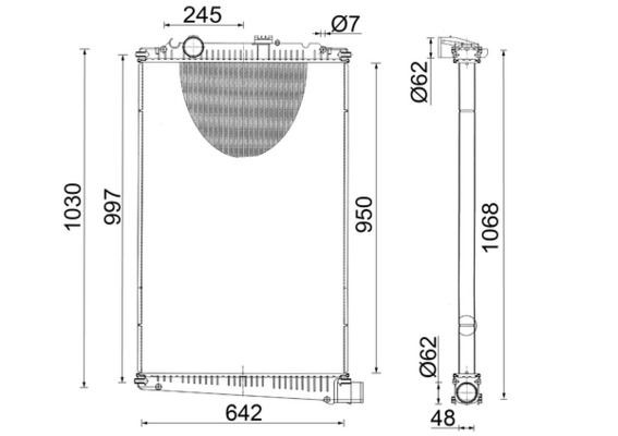 MAHLE Køler, motorkøling CR 1048 001S MAHLE CR 1048 001S 400-serie Van Køler originale pris