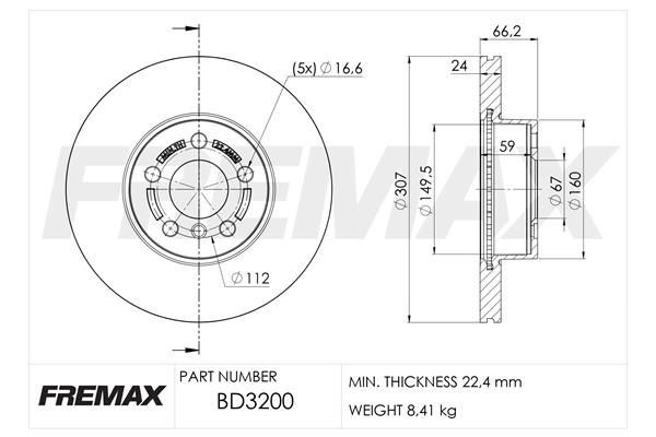 FREMAX Bremseskive BD-3200 BD-3200 Sports bremseskiver BMW 1-serie FREMAX