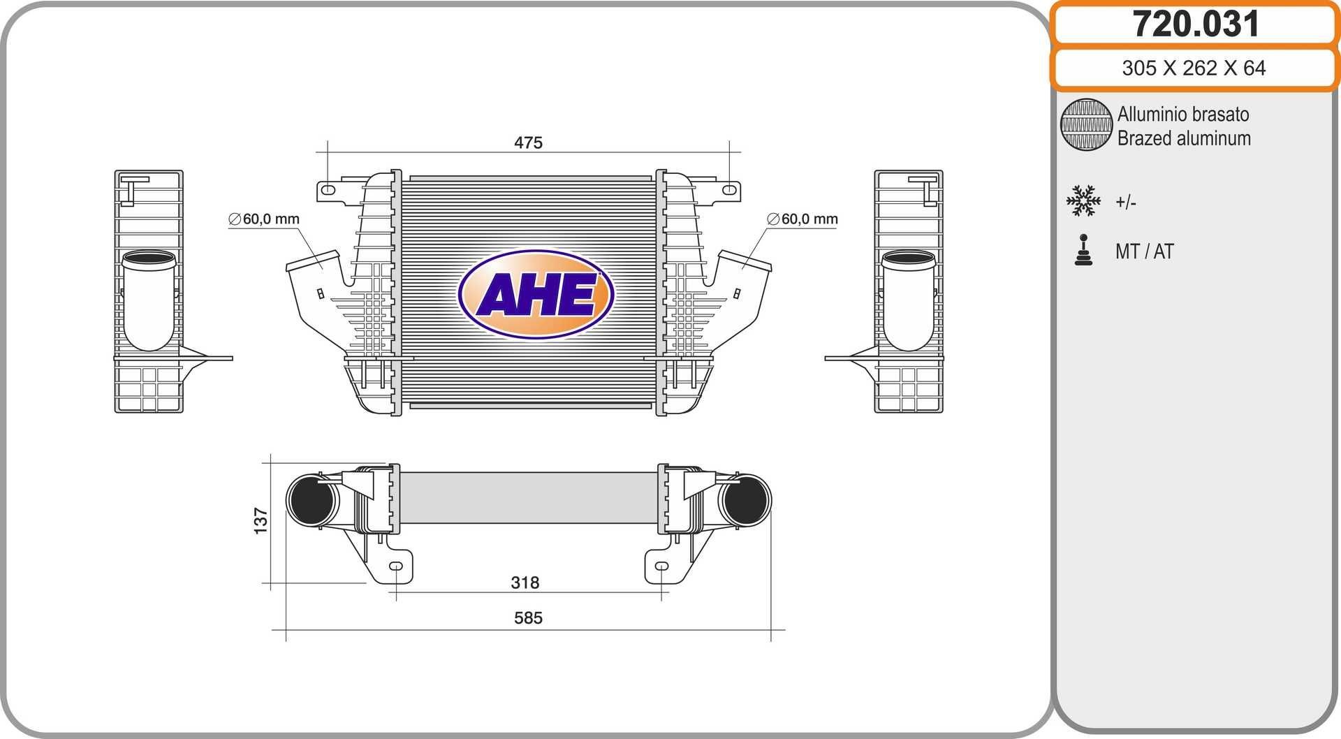 AHE Intercooler 720.031 Intercooler AHE ACCENT 720.031 goedkoop