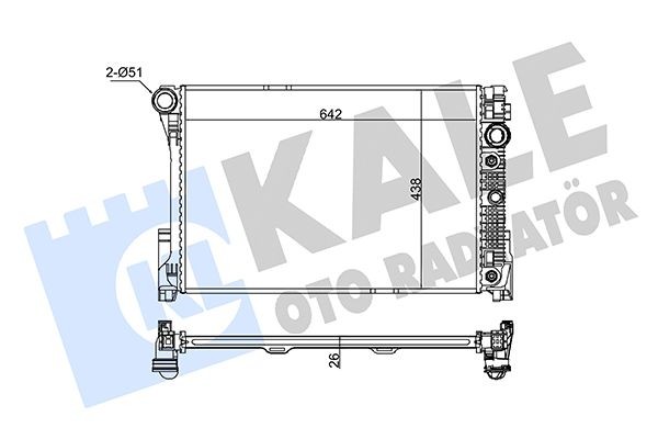 KALE OTO RADYATOR Radiator, motorkjøling 345975 Radiator KALE OTO RADYATOR Mercedes-Benz SPRINTER 345975