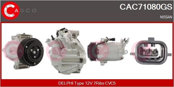 CASCO Kondicioniera kompresors CAC71080GS Kondicioniera kompresors CASCO Nissan PULSAR CAC71080GS
