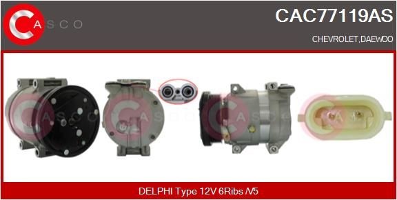 CASCO AC-kompressor CAC77119AS CASCO CAC77119AS AC kompressor Chevrolet Lacetti Sedan pris