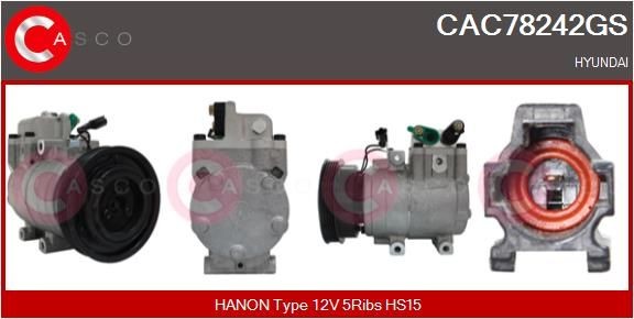 CASCO Klimakompressor CAC78242GS CASCO CAC78242GS Hyundai Sonata EF Aircondition kompressor pris
