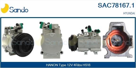 Kompresor klimatizácie SANDO SAC78167.1 SANDO SAC78167.1: Kompresor klimatizácie Hyundai TERRACAN 2004