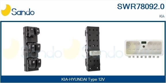 SANDO Spínač elektrického otvárania okien SWR78092.0 Spínač elektrického otvárania okien KIA SANDO SWR78092.0