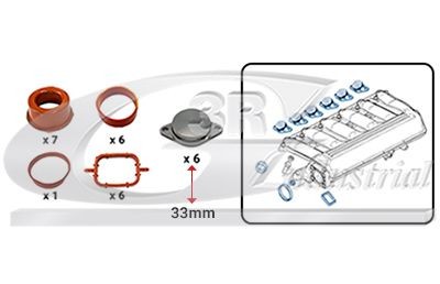 3RG Reparasjonssett, sugerørmodul 85108 85108 Innsugsmanifold pakning AUDI A3 3RG