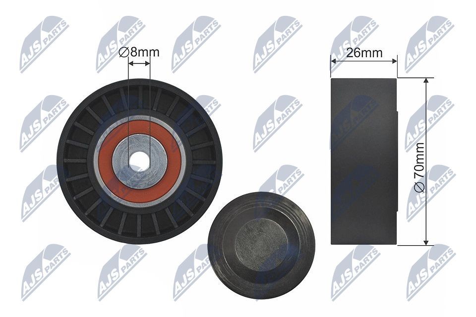 NTY Umlenkrolle Keilriemen RNK-AU-052 Umlenk- / Führungsrolle, Keilriemen NTY Renault MEGANE RNK-AU-052