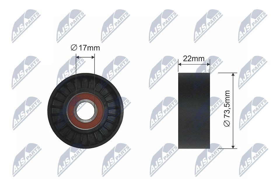 NTY Geleide rol / omdraairol v-snaar RNK-AU-053 NTY RNK-AU-053 Geleide rol / omdraairol v-snaar Audi A6 C6 Allroad originele prijs