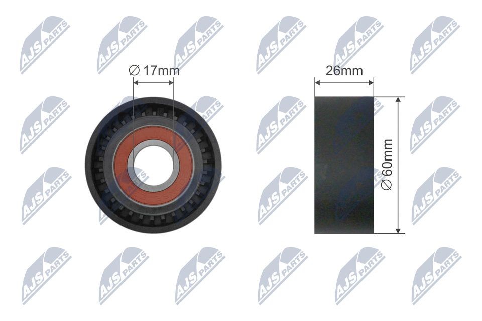 NTY Spriegotājrullītis, Ķīļsiksna RNK-BM-033 NTY RNK-BM-033 Spriegotājrullītis, Ķīļsiksna OPEL Astra F Sedan (T92) 1.8 i (F19, M19) 90 ZS 1994