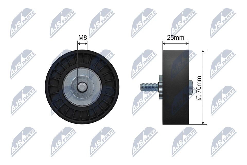 NTY Geleide rol / omdraairol v-snaar RNK-FR-047 NTY RNK-FR-047 originele Geleide rol / omdraairol v-snaar Ford Focus mk2 Sedan kosten