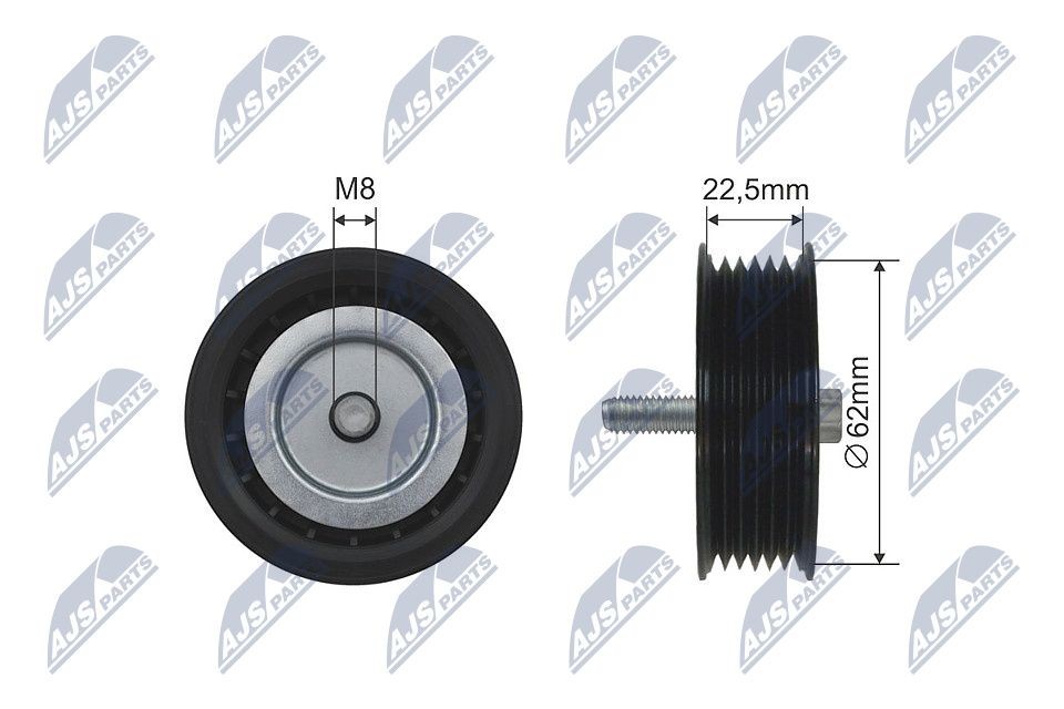 NTY Geleide rol / omdraairol v-snaar RNK-ME-025 Geleide rol / omdraairol v-snaar NTY MITSUBISHI RNK-ME-025