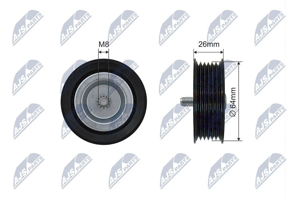NTY Deflection / Guide Pulley, v-belt RNK-ME-029 RNK-ME-029 NTY deflection / guide pulley, v-belt for ALFA ROMEO GT