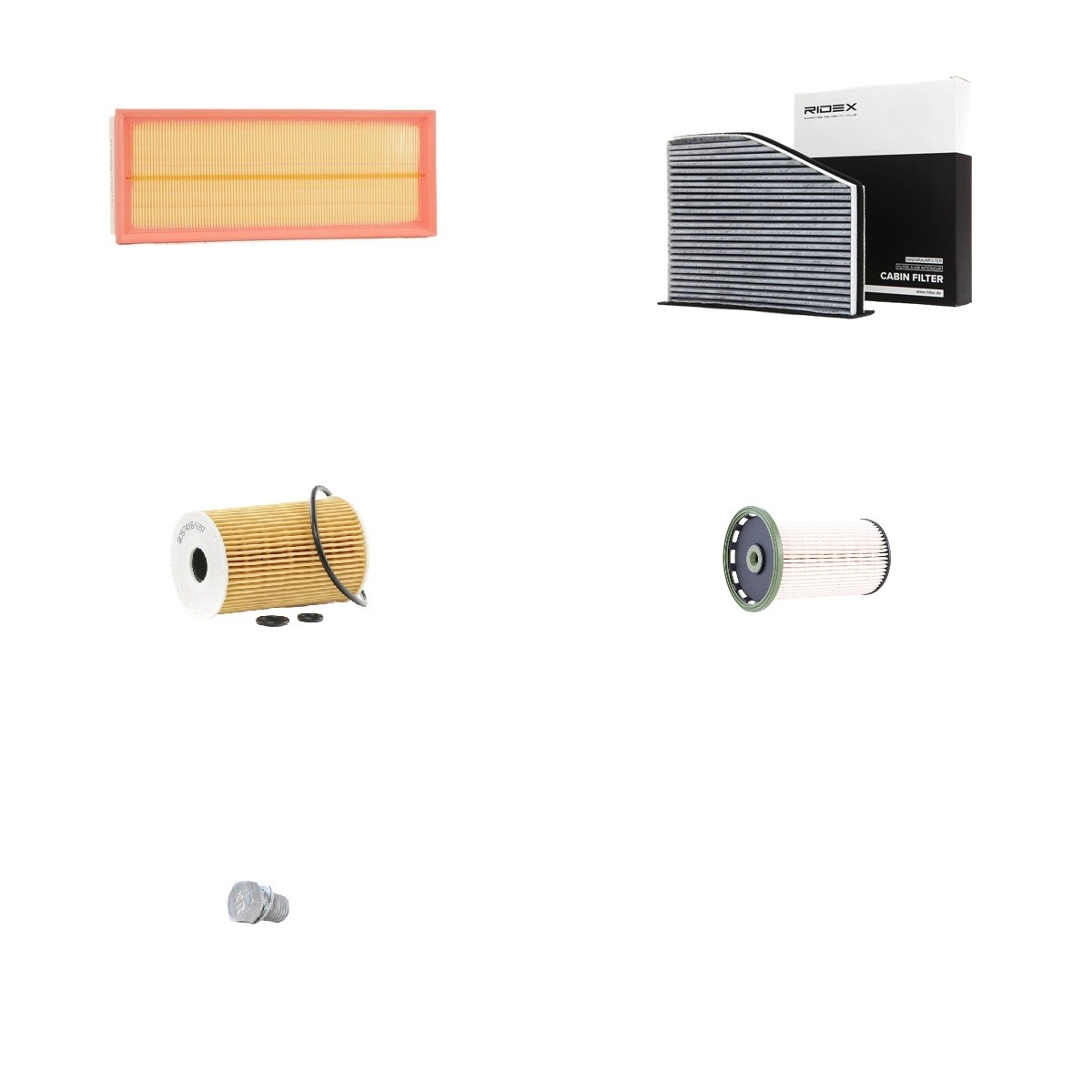 RIDEX Filter kit 4055F34750 4055F34750 Servicekit og filtersæt SEAT Mii RIDEX