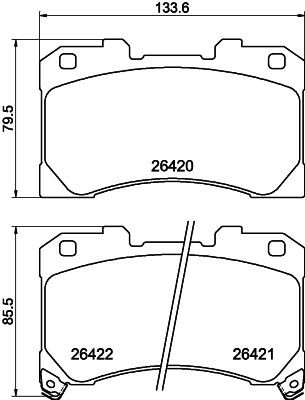 HELLA Brake pad set 8DB 355 041-061 8DB 355 041-061 HELLA brake pads TOYOTA RAV4