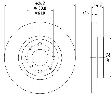 HELLA Bremseskive 8DD 355 134-691 HELLA 8DD 355 134-691 Bremseskive HONDA City VII Sedan (GN) 1.5 Hybrid (GN3) 126 HK 2023