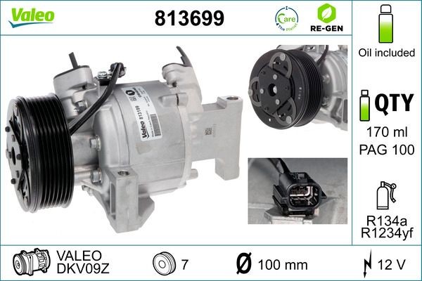 VALEO Kompresor klimatizácie 813699 813699 Sprężarka klimatyzacji SMART FORTWO VALEO