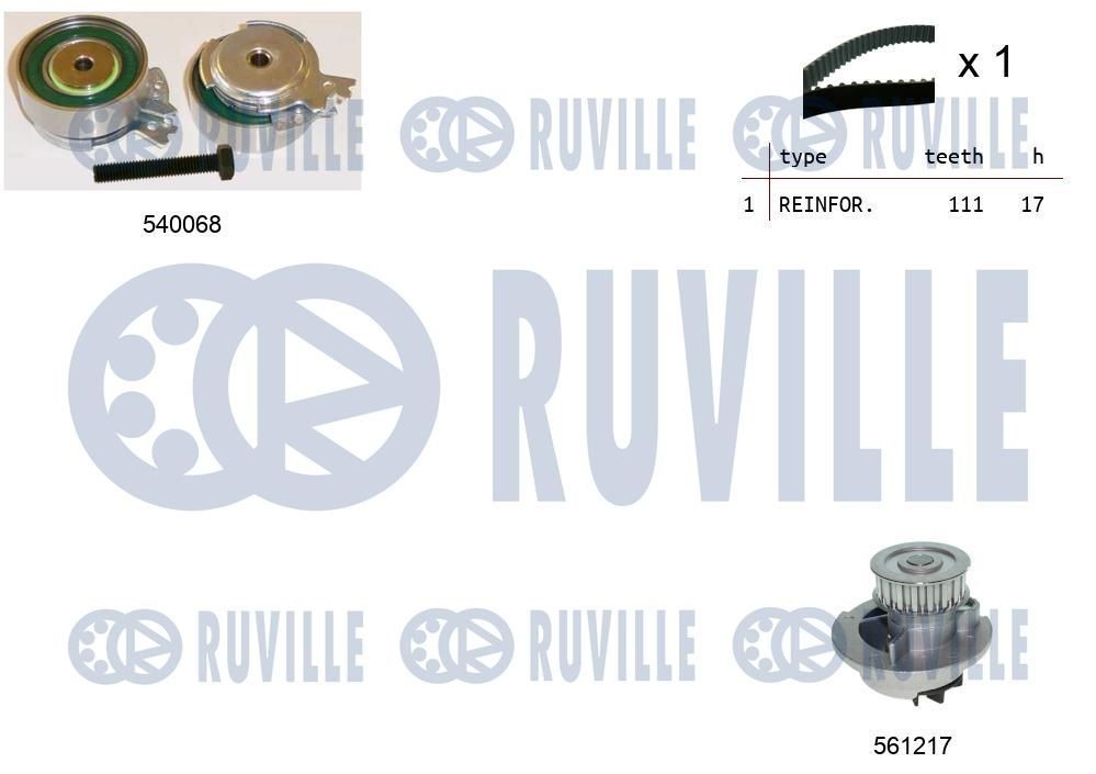 RUVILLE Distributieriem set + waterpomp 5500052 Distributieset met waterpomp RUVILLE SIGNUM 5500052 goedkoop