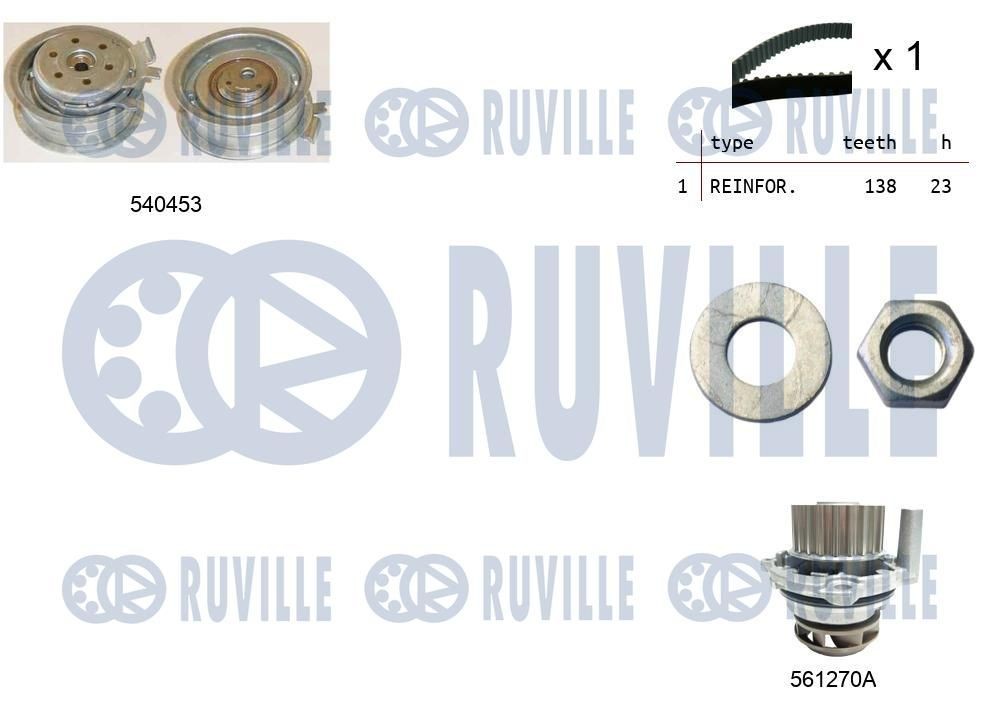 RUVILLE Kamremssats med vattenpump 5500131 5500131 Kamremssats med vattenpump RUVILLE AUDI Q7
