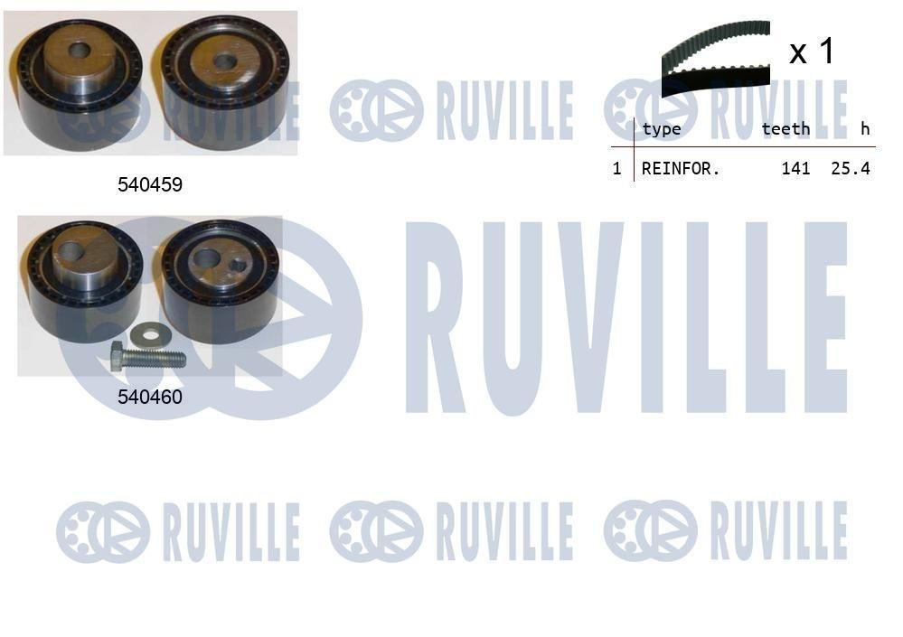 RUVILLE Kit cinghia di distribuzione 550019 550019 Cinghia dentata RUVILLE prezzi