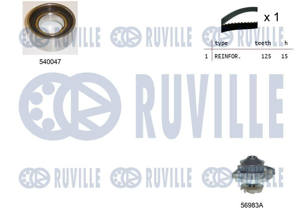 RUVILLE Kit cinghia distribuzione, pompa acqua 5500481 5500481 Kit cinghia di distribuzione e pompa acqua LANCIA RUVILLE costo