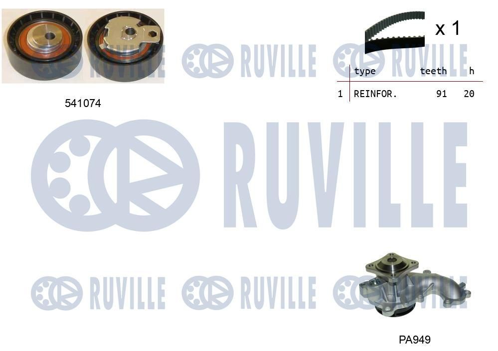 RUVILLE Kit de distribution + pompe à eau 5500541 Mazda 6 Kit complet de distribution RUVILLE 5500541