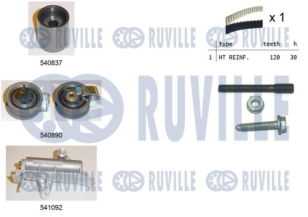 RUVILLE Distributieriem set 550138 Kit, distributie RUVILLE 80 550138 goedkoop