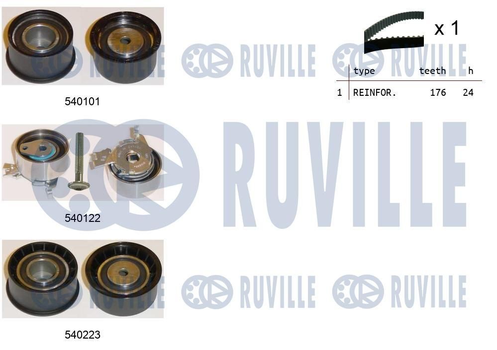 RUVILLE Kit de distribution 550248 Opel MERIVA Courroie crantée RUVILLE 550248