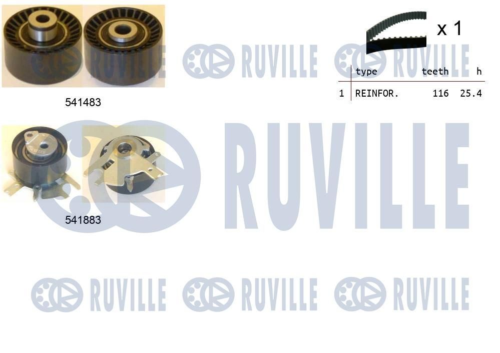 RUVILLE Jogo de correias dentadas 550296 550296 RUVILLE Correia dentada Ford baratos