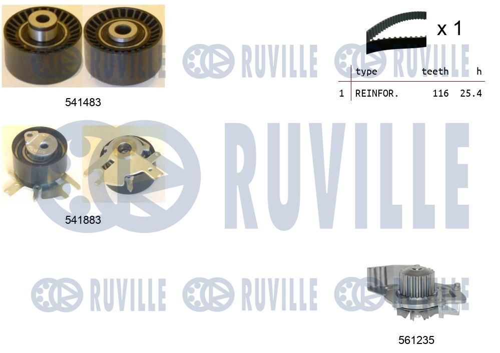 RUVILLE Kit cinghia distribuzione, pompa acqua 5502962 5502962 Kit cinghia di distribuzione RUVILLE PEUGEOT 205 costo