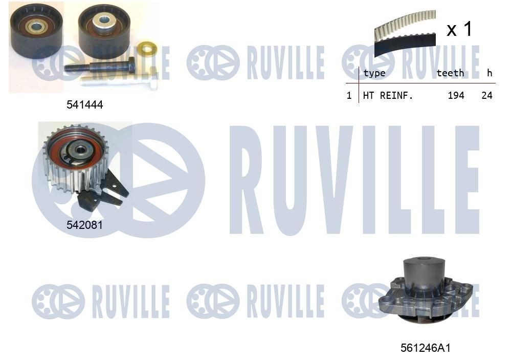 RUVILLE Water pump and timing belt kit 5503031 Suzuki X-90 RUVILLE timing belt and water pump 5503031