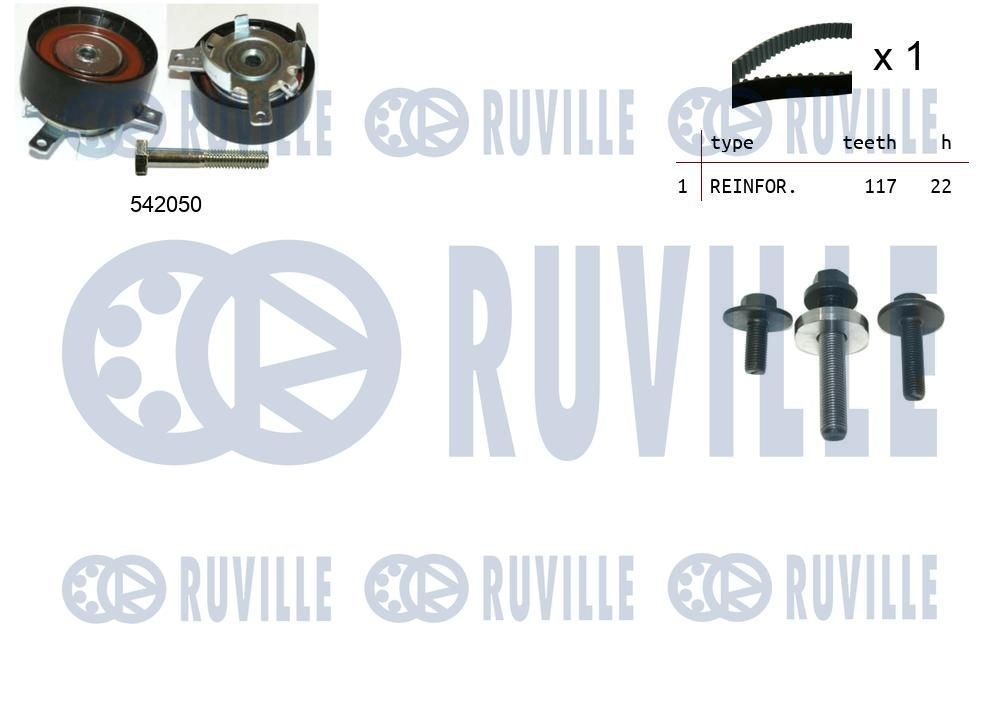 RUVILLE Sada ozubeného remeňa 550304 Sada rozvodového remeňa RUVILLE Volvo C30 550304