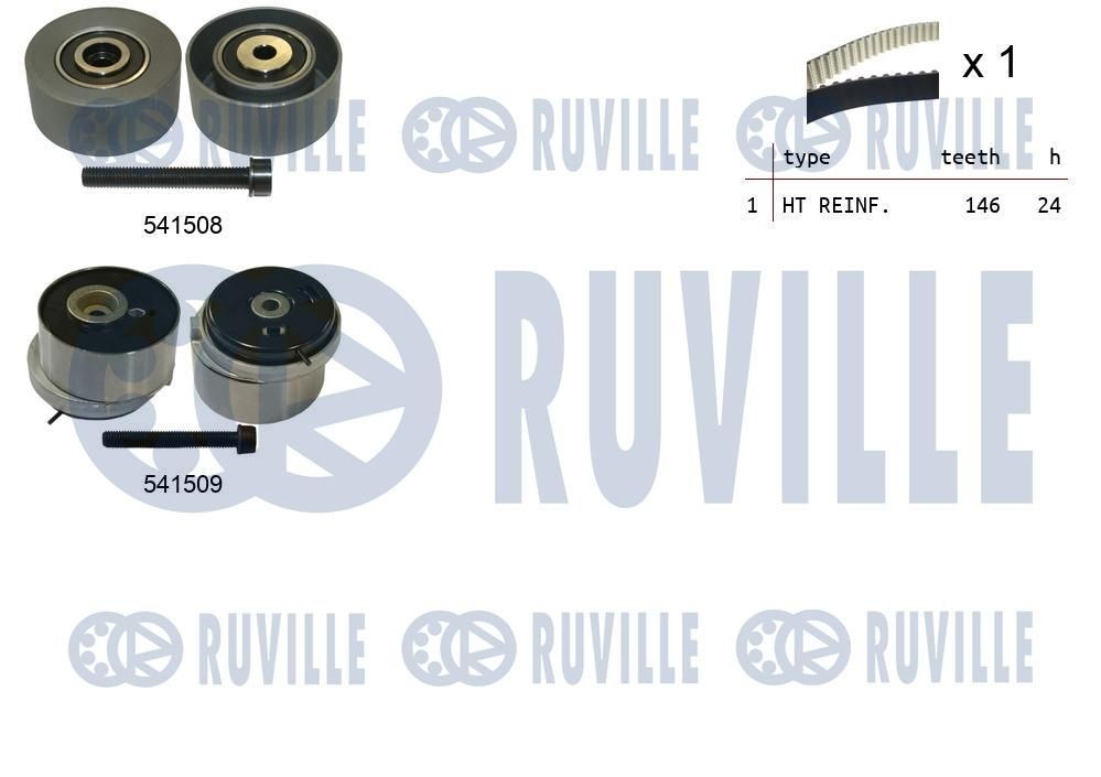 RUVILLE Distributieriem set 550320 Set, distributie RUVILLE SEICENTO 550320 goedkoop