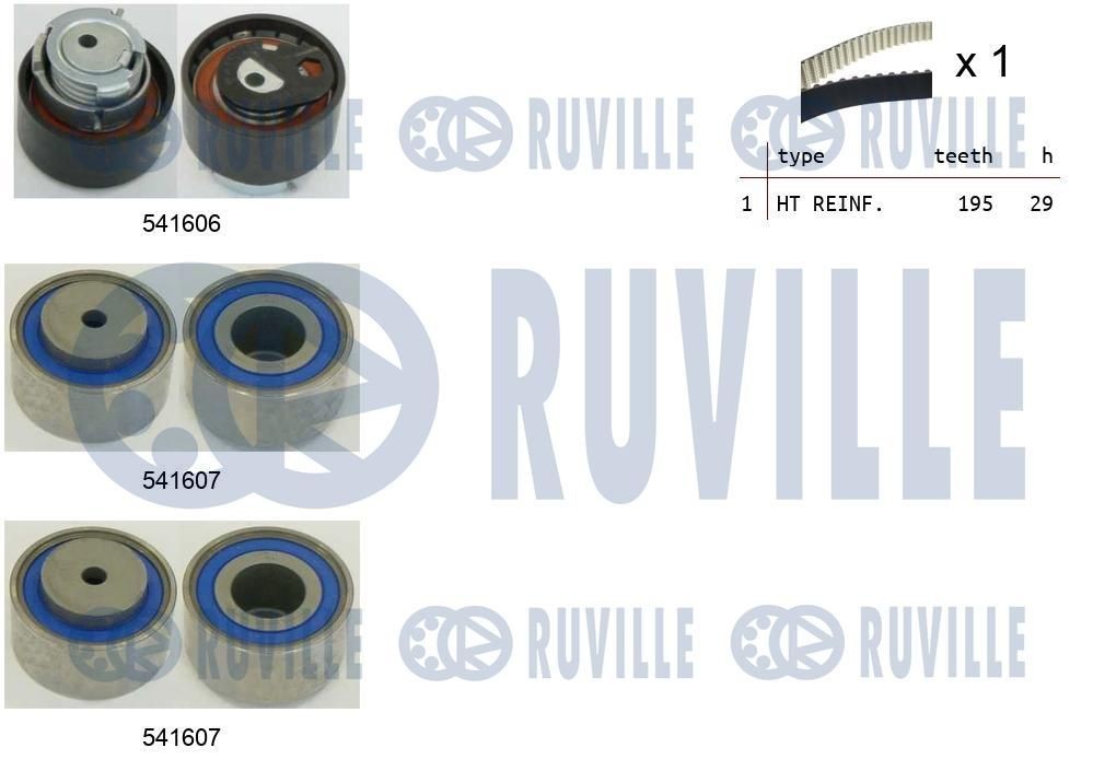 RUVILLE Sada ozubeného remeňa 550323 550323 Rozvodový remeň RUVILLE PEUGEOT 3008