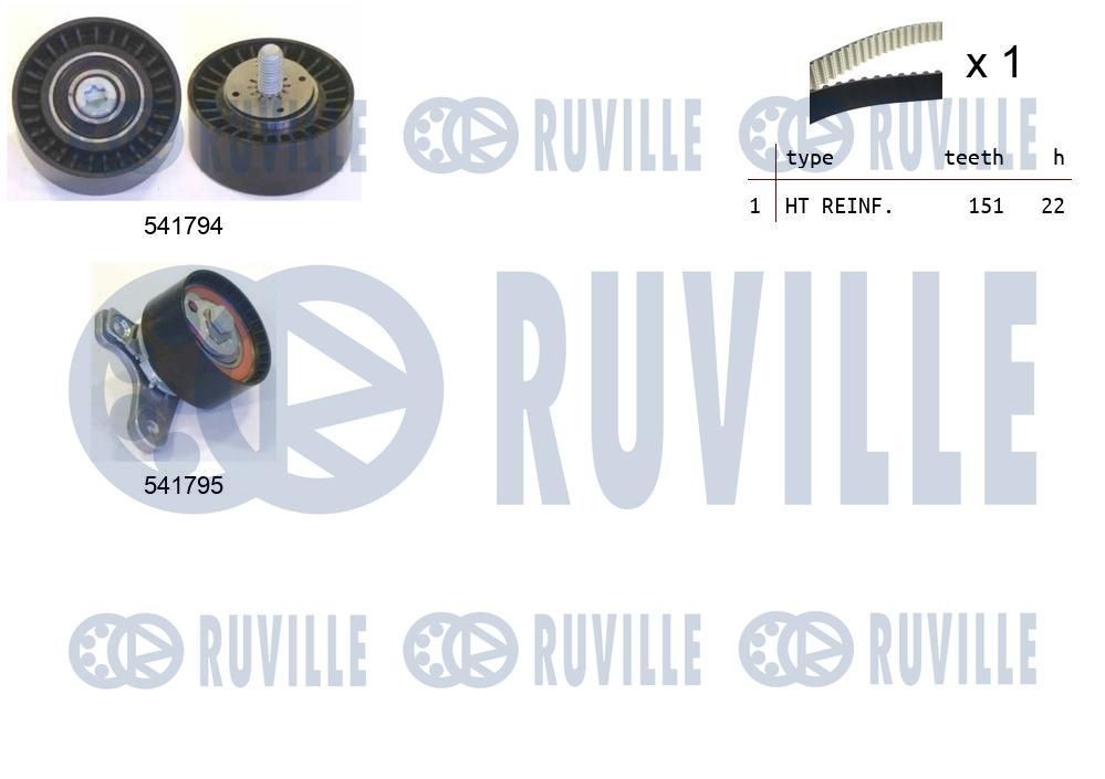 RUVILLE Hammasrihma komplekt 550338 550338 Hammasrihma CHEVROLET NUBIRA RUVILLE