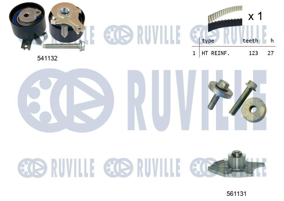 RUVILLE Wasserpumpe + Zahnriemensatz 5503551 Wasserpumpe + Zahnriemensatz RUVILLE B-Klasse 5503551 günstig