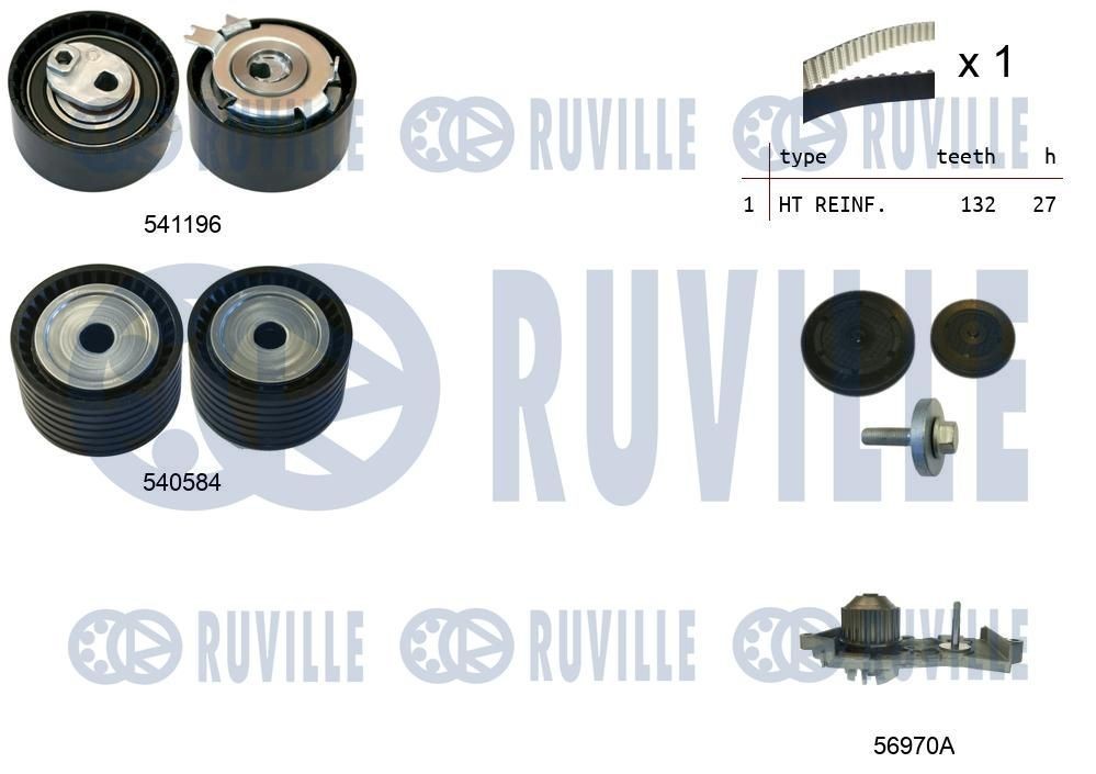 RUVILLE Distributieriem set + waterpomp 5503571 Distributieriem met waterpomp TOYOTA RUVILLE 5503571