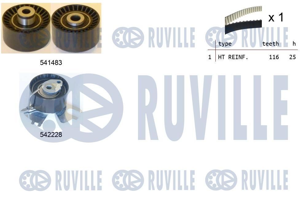 RUVILLE Distributieriem set 550367 550367 Distributieriem set FIAT SEICENTO RUVILLE