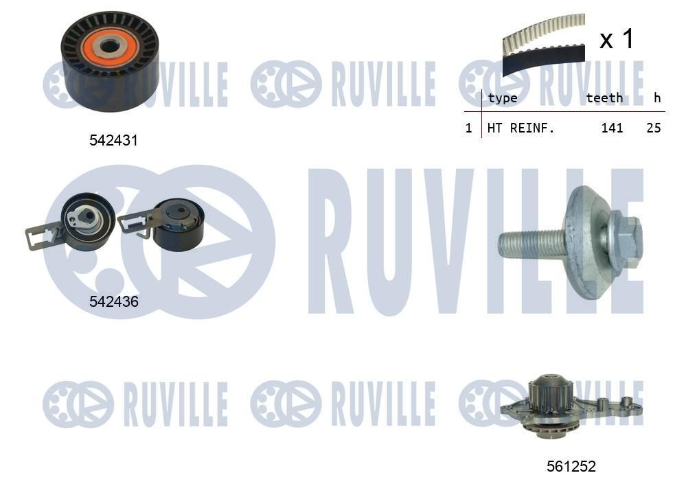 RUVILLE Vesipumppu + jakohihnasarja 5503681 5503681 RUVILLE Vesipumppu + jakohihnasarja Citroën ZX hinta