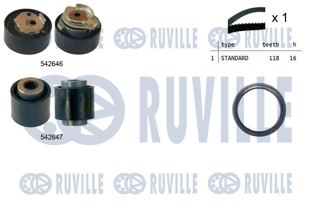RUVILLE Kamremssats 550377 550377 RUVILLE kuggremssats FIAT PANDA