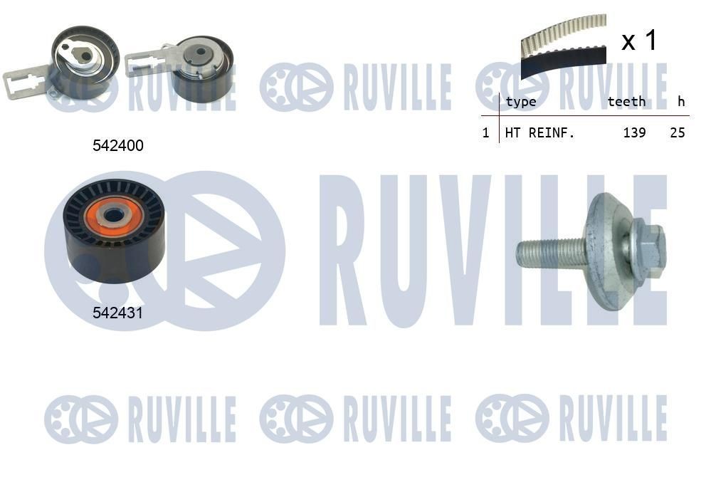 RUVILLE Kit cinghia di distribuzione 550379 550379 costo Kit cinghia di distribuzione RUVILLE PEUGEOT 205