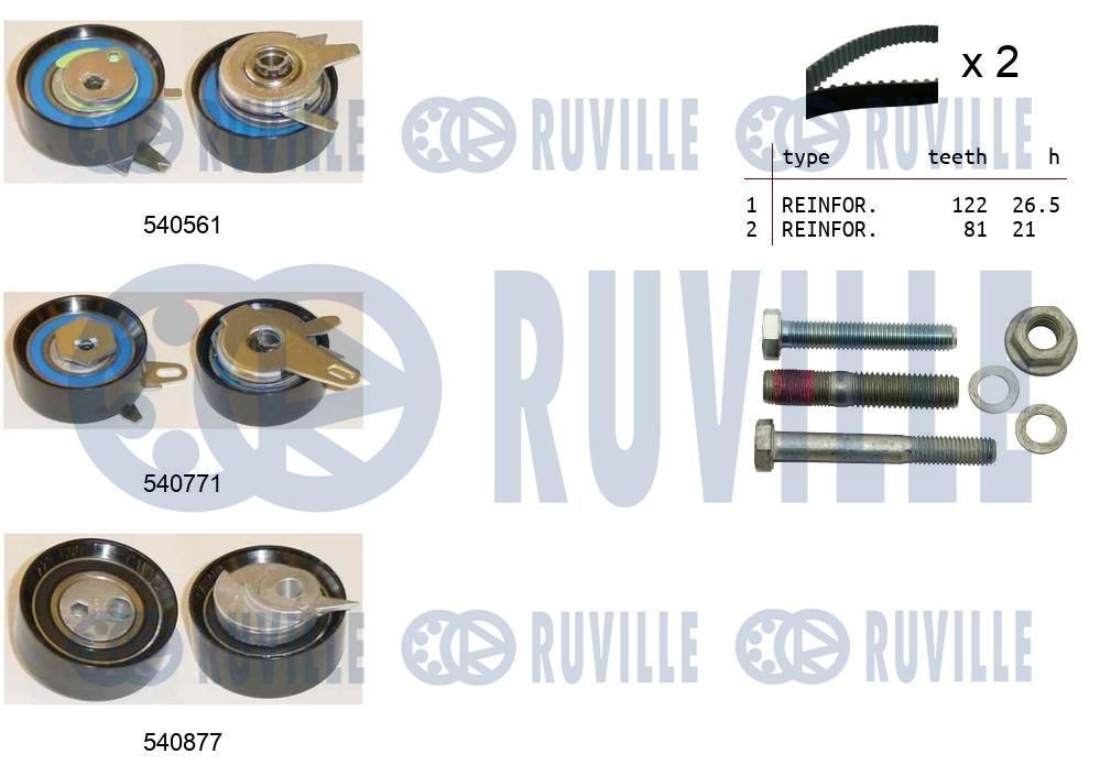 RUVILLE Distributieriem set 550385 Mercedes-Benz CLA Tandriemset RUVILLE 550385
