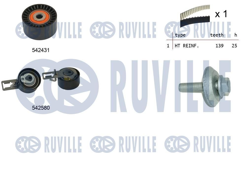 RUVILLE Distributieriem set 550386 RUVILLE Tandriemset LAND ROVER 550386