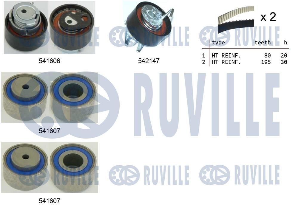 RUVILLE Kit de distribution 550397 Kit complet de distribution RUVILLE 504 550397 pas cher