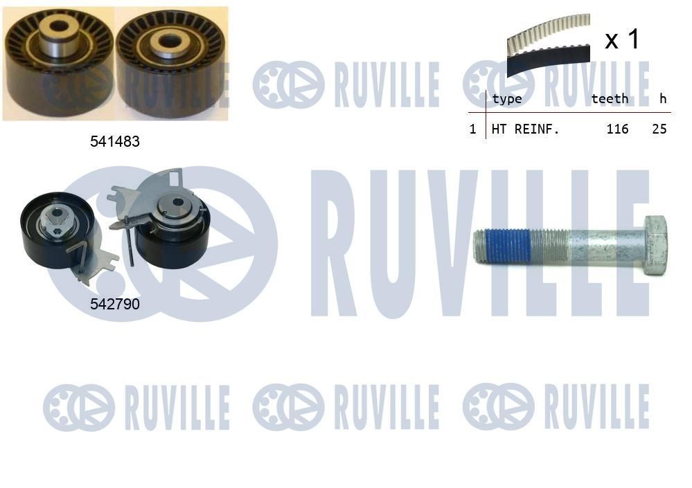 RUVILLE Jogo de correias dentadas 550427 Correia dentada FORD RUVILLE 550427