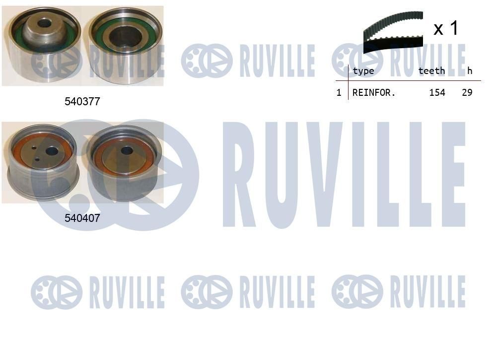 RUVILLE Distributieriem set 550458 Mitsubishi CARISMA Distributieset RUVILLE 550458