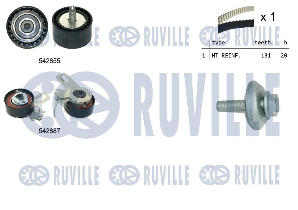 RUVILLE Distributieriem set 550497 550497 Distributieset MERCEDES-BENZ CLA RUVILLE