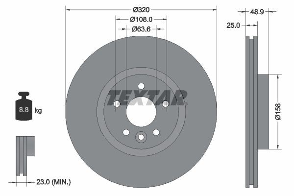TEXTAR Bremseskive 92282105 92282105 TEXTAR Sportsbremseskiver Ford billige