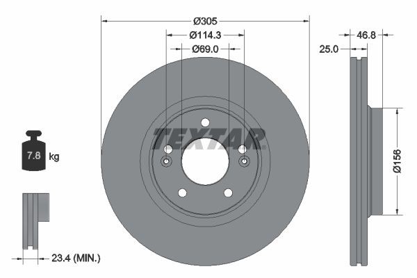 TEXTAR Δισκόπλακα 92292205 Δισκόφρενα TEXTAR PROCEED 92292205 φθηνά