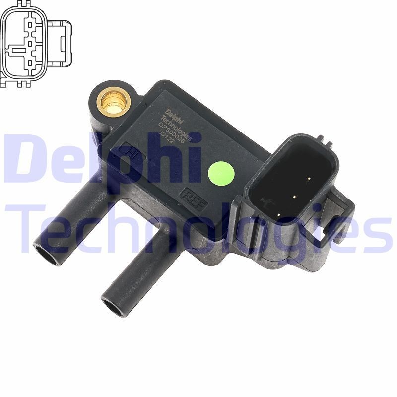 Uitlaatgasdruk sensor DELPHI DPS00026-12B1 DELPHI DPS00026-12B1 Roetfilter sensor VOLVO V40 Hatchback 2016