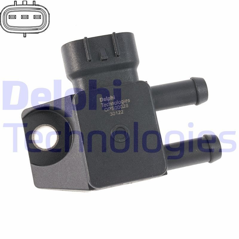 Capteur, pression des gaz échappement DELPHI DPS00028-12B1 DELPHI DPS00028-12B1 Capteur de pression fap KIA SPORTAGE 2002